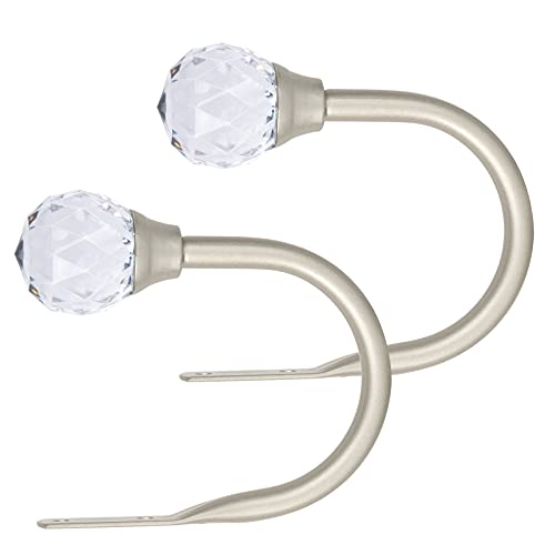 Drapery Holdbacks, Acrylic Diamond Finials, Bronze(1 Pair/2 Pack)