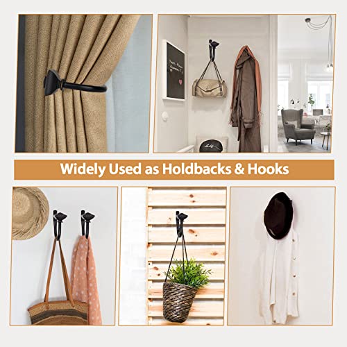 Window Curtain Holdbacks, Vintage Square Finial, Black(1 Pair/2 Pack)