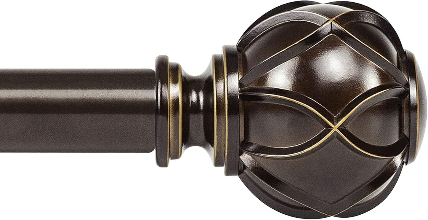 KAMANINA Netted Texture Replacement Finials for 1 or 7/8 Inch Curtain rods, M6 Screw Rod Finials, Bronze, 2pcs