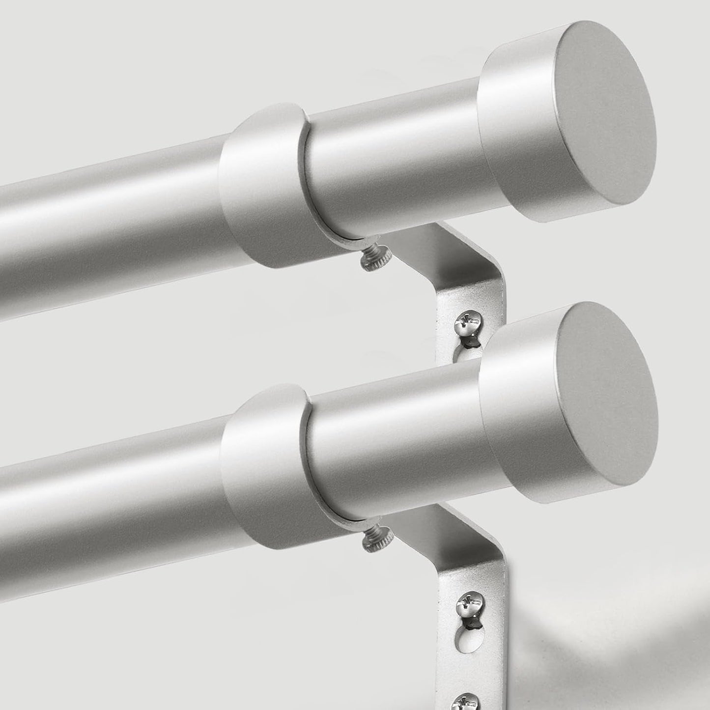 KAMANINA Black Curtain Rods 32 to 144 Inch (2.6-12 Feet), 1 Inch Heavy Duty Curtain Rods for Windows, Modern Adjustable Drapery Rods with End Cap (32"-144")