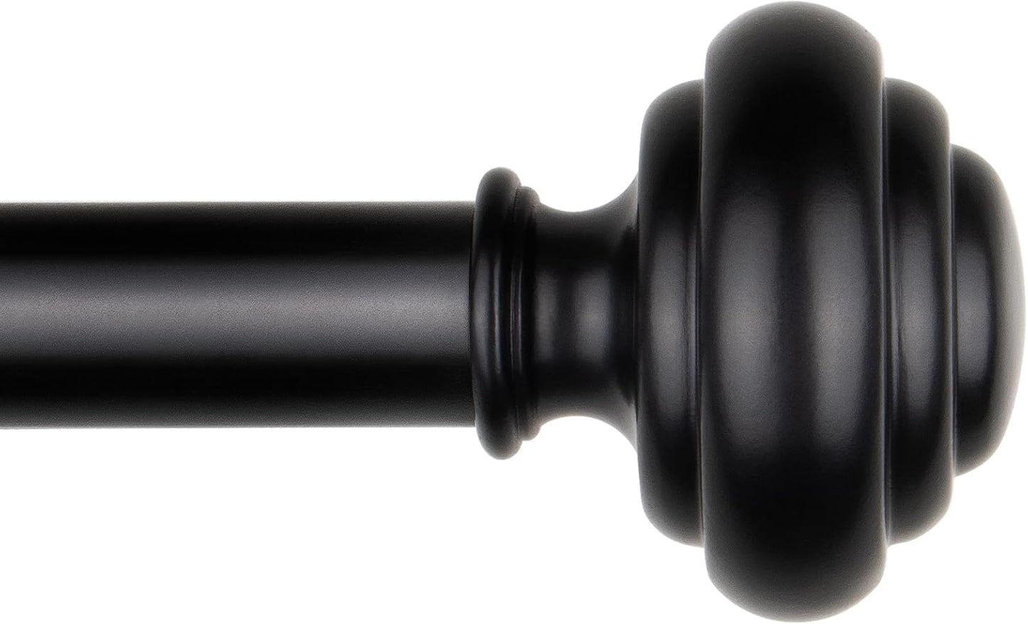 KAMANINA Curtain Rods for Windows 48 to 84 Inches (4-7ft) Heavy Duty Curtain Rods, 7/8 Inch Adjustable Decorative Drapery Rods Set with Modern Finials, Black