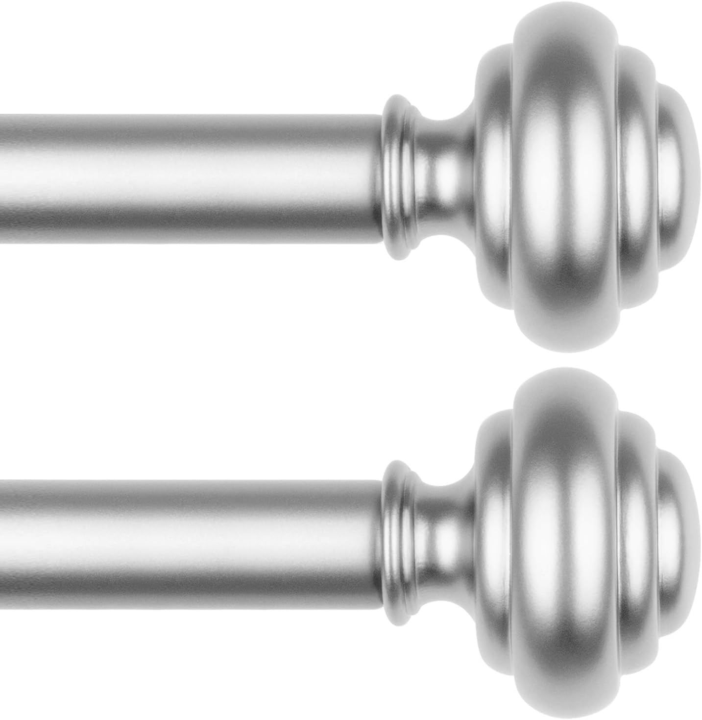KAMANINA Curtain Rods for Windows 48 to 84 Inches (4-7ft) Heavy Duty Curtain Rods, 7/8 Inch Adjustable Decorative Drapery Rods Set with Modern Finials, Black