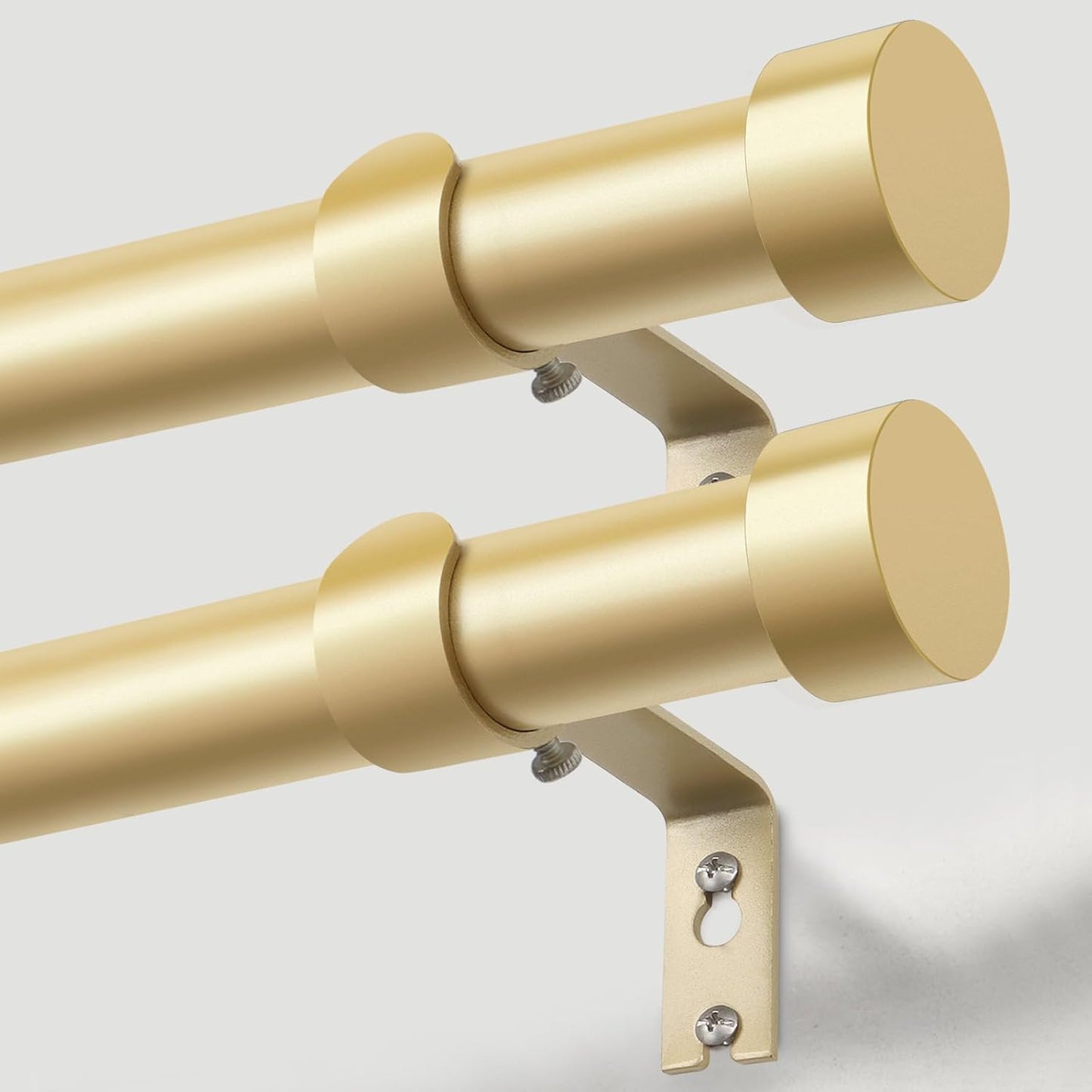 KAMANINA Black Curtain Rods 32 to 144 Inch (2.6-12 Feet), 1 Inch Heavy Duty Curtain Rods for Windows, Modern Adjustable Drapery Rods with End Cap (32"-144")