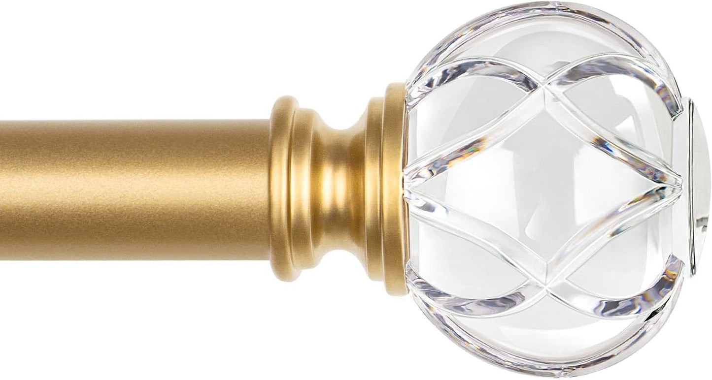 KAMANINA 1 Inch Curtain Rods 32 to 58 Inches (2.6-4.8 Feet) Telescoping Silver Curtain Rod for Windows, Decorative Drapery Rod with Crystal Netted Texture Ends
