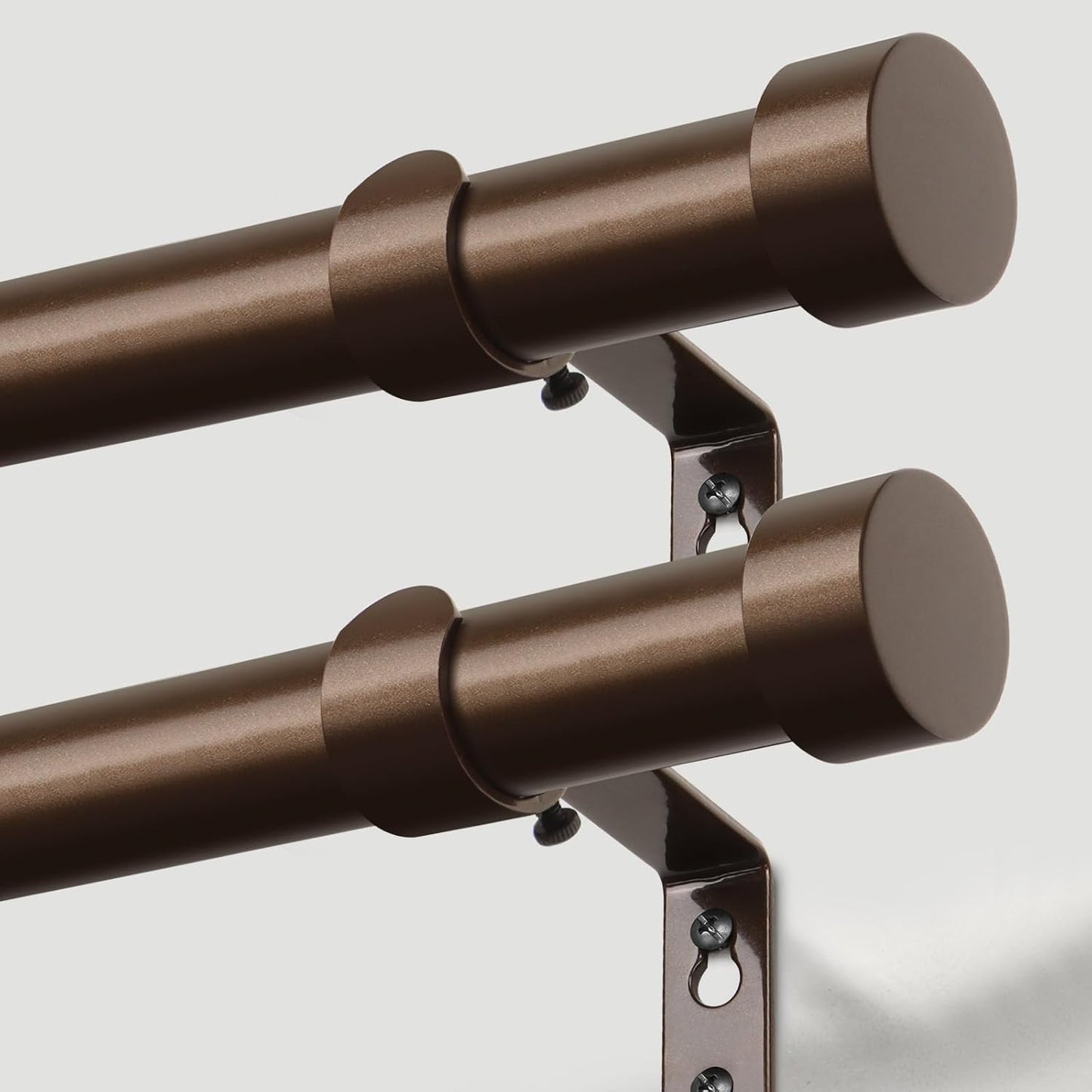 KAMANINA Black Curtain Rods 32 to 144 Inch (2.6-12 Feet), 1 Inch Heavy Duty Curtain Rods for Windows, Modern Adjustable Drapery Rods with End Cap (32"-144")