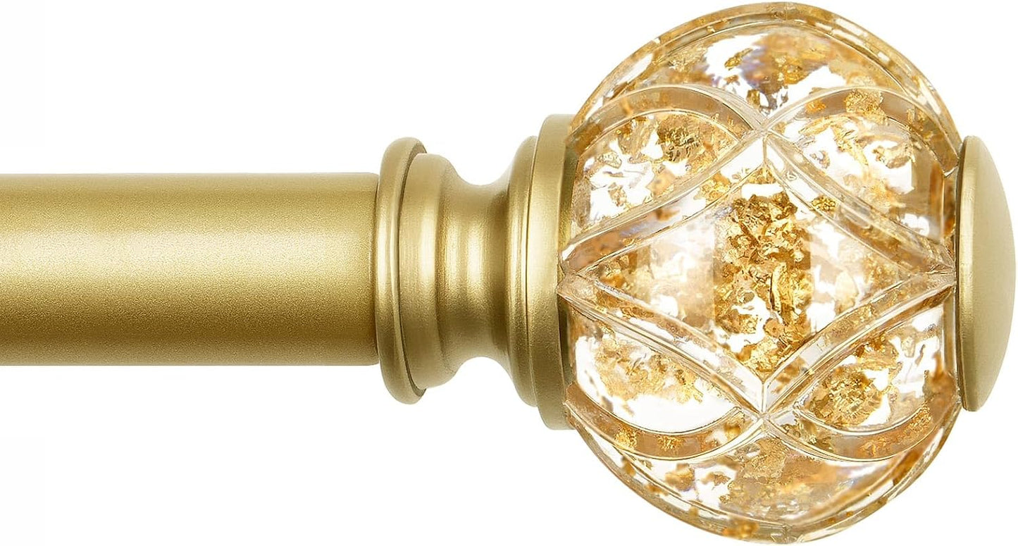 KAMANINA 1 Inch Curtain Rods 32 to 58 Inches (2.6-4.8 Feet) Telescoping Silver Curtain Rod for Windows, Decorative Drapery Rod with Crystal Netted Texture Ends