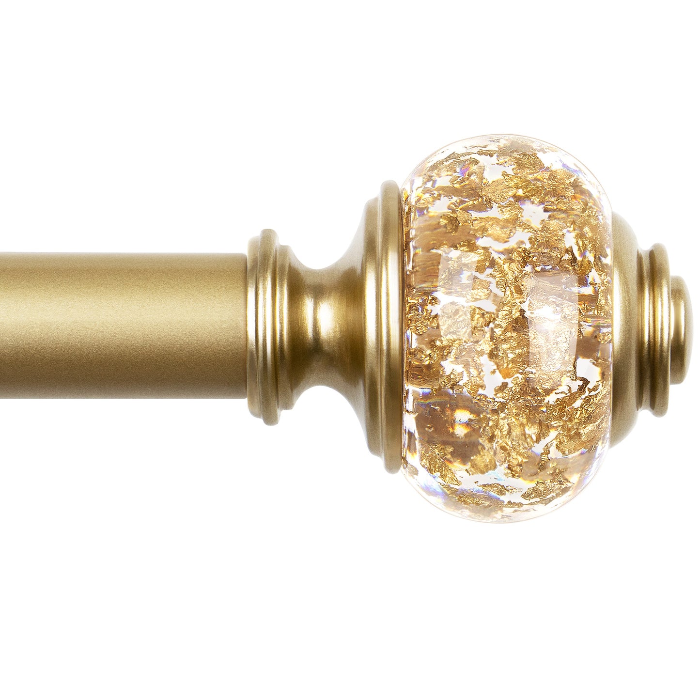 KAMANINA 7/8" Adjustable Single Curtain Rod with Translucent Finial