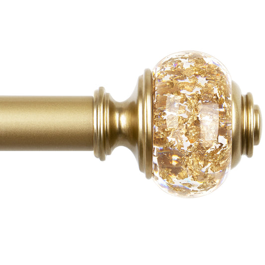 KAMANINA 7/8" Adjustable Single Curtain Rod with Translucent Finial