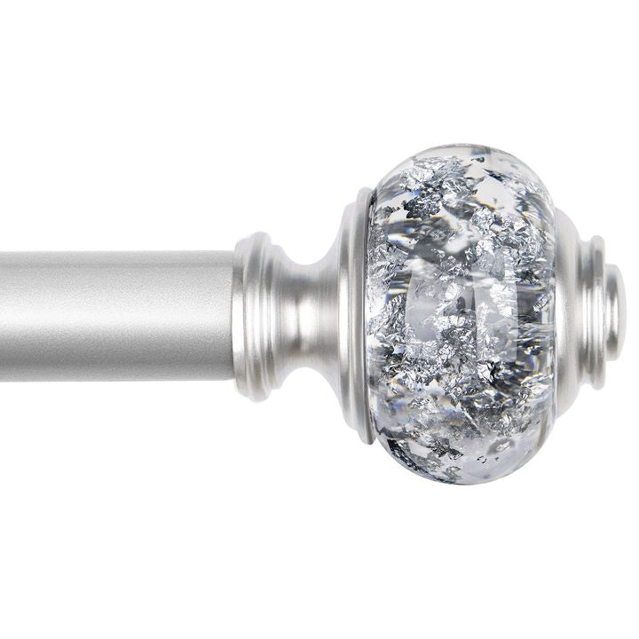 KAMANINA 7/8" Adjustable Single Curtain Rod with Translucent Finial
