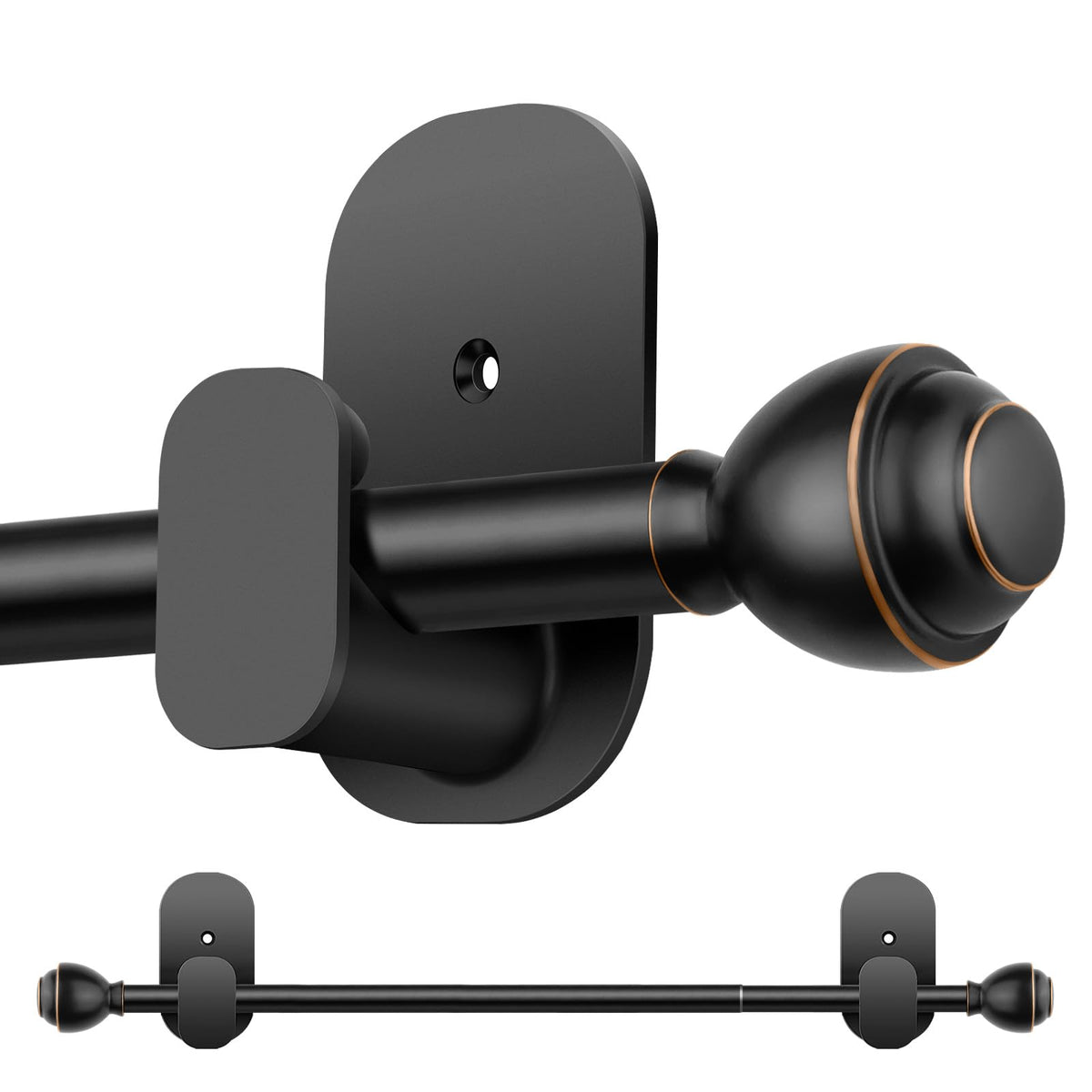 KAMANINA Curtain Rods No Drilling for Renter, 16-30 Inches, Bronze