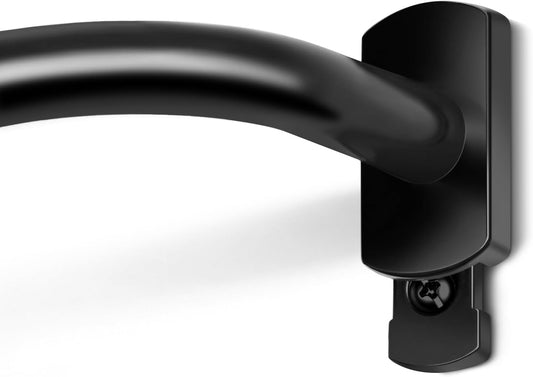 KAMANINA Wrap Around Curtain Rod 35-60 Inch, Black Adjustable Drapery Rods | 3/4 Inch Blackout Curtain Rods for Windows, Heavy Duty, Room Darkening Curtain Rod, for Bedroom, Living Room, Sliding Door