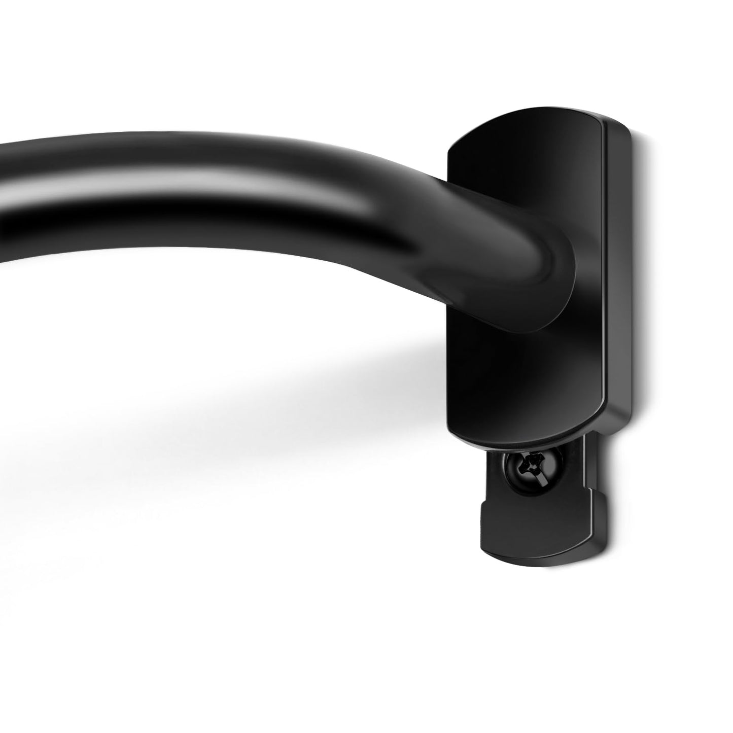 KAMANINA Wrap Around Curtain Rod 35-60 Inch, Black Adjustable Drapery Rods | 3/4 Inch Blackout Curtain Rods for Windows, Heavy Duty, Room Darkening Curtain Rod, for Bedroom, Living Room, Sliding Door