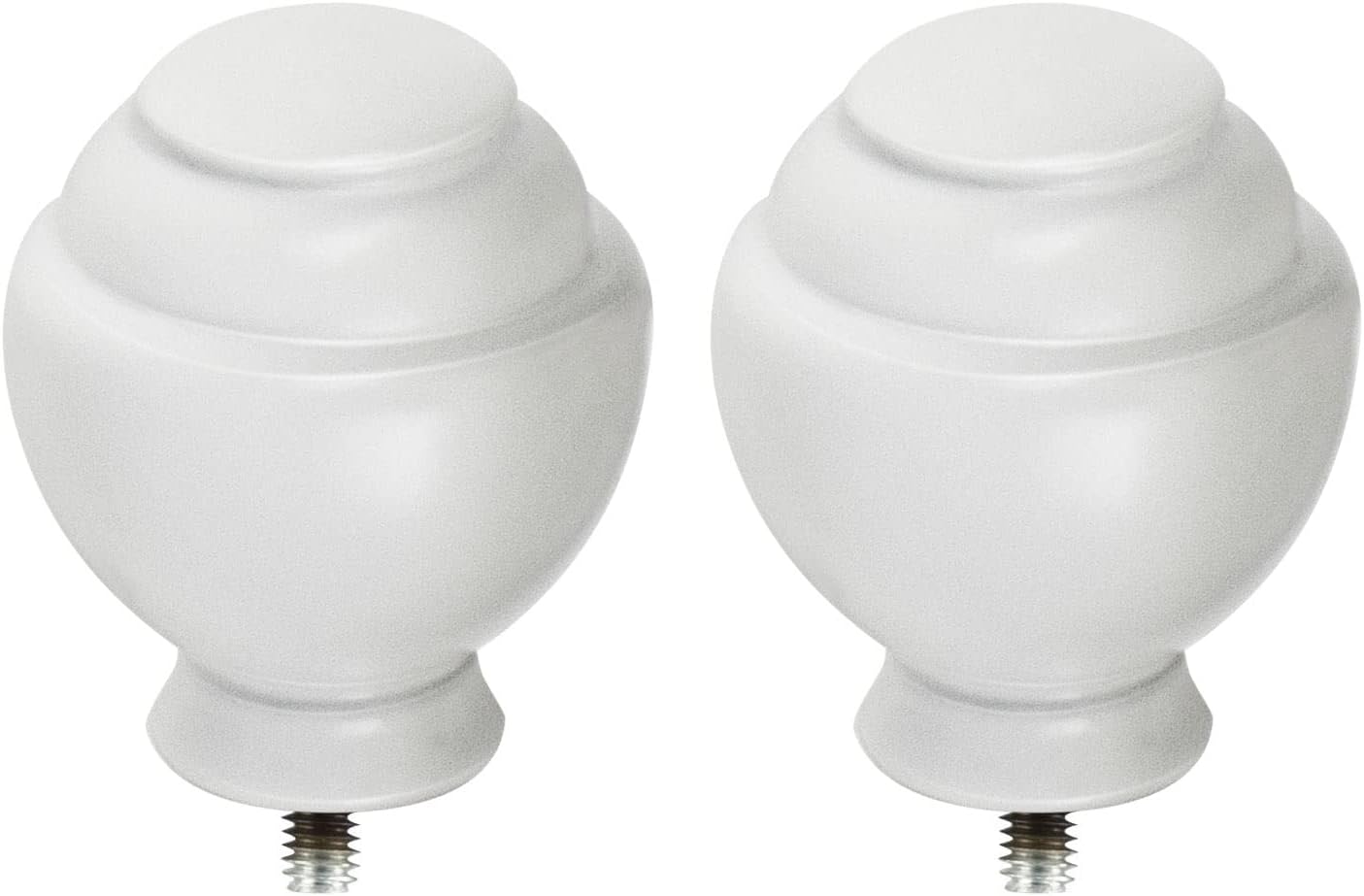 KAMANINA Round Replacement Finials for 3/4 or 5/8 Inch Curtain Rods, Antique Bronze Drapery Rod Finials with M6 Standard Screws, Set of 2
