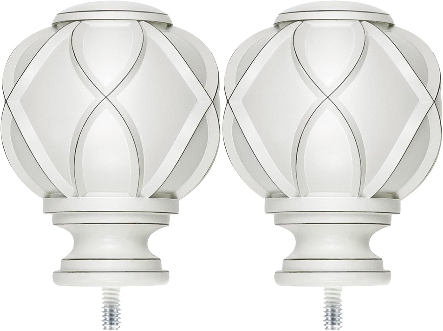 KAMANINA Netted Texture Replacement Finials for 1 or 7/8 Inch Curtain rods, M6 Screw Rod Finials, Bronze, 2pcs