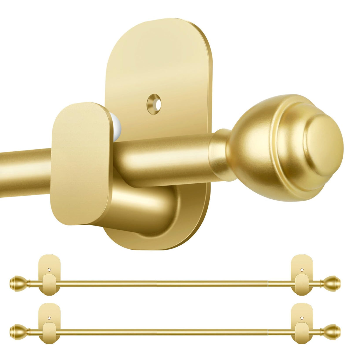 KAMANINA Curtain Rods No Drilling for Renter, 16-30 Inches, Bronze