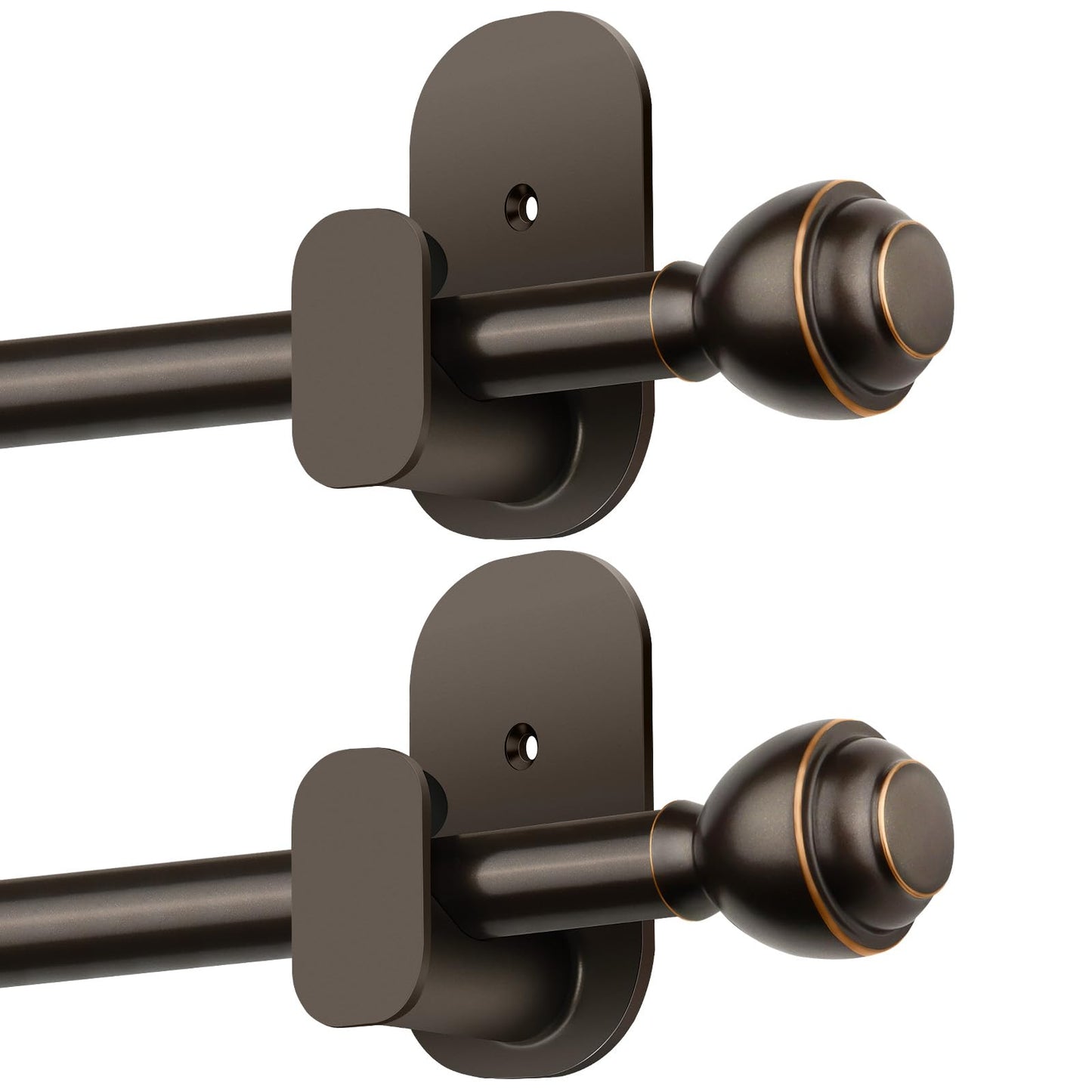 KAMANINA Curtain Rods No Drilling for Windows 32 to 86 Inches White | 5/8 Inch Diameter, Renter Friendly, Adjustable Curtain Rod for Door, 3M Adhesive Bracket No Drill, No Screw, Easy Install