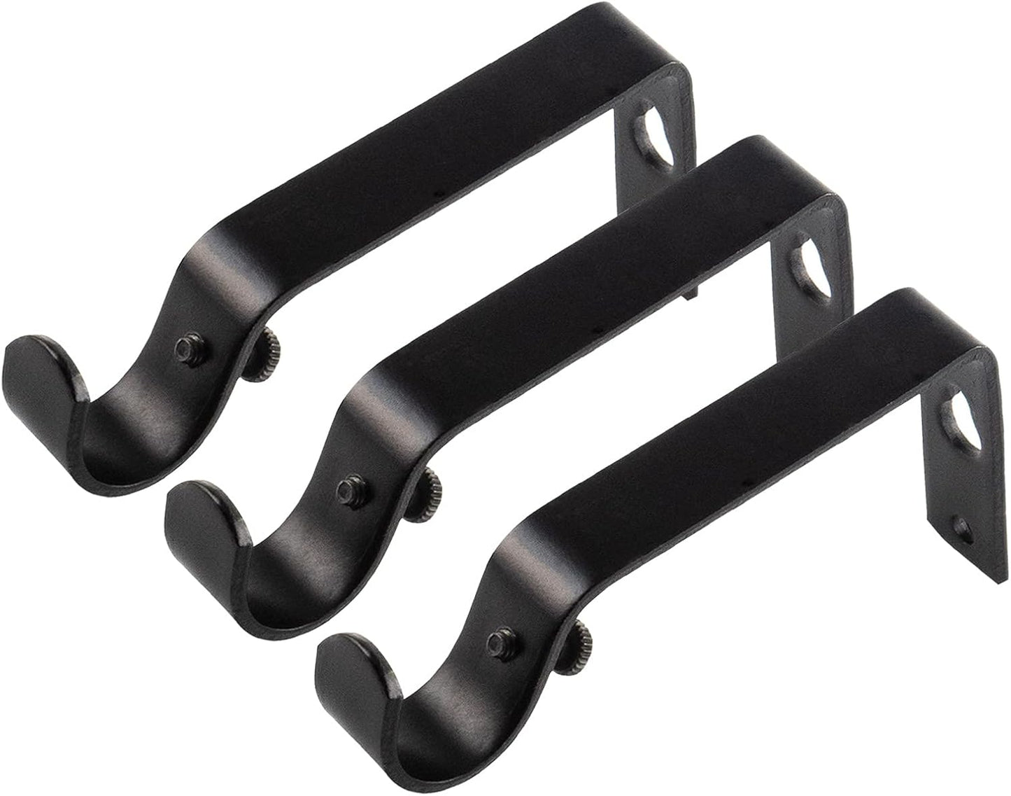 KAMANINA Heavy Duty Double Curtain Rod Bracket for 1 and 3/4 Inch Curtain Rods, Double Curtains Rods Holder, Set of 2, Ivory White