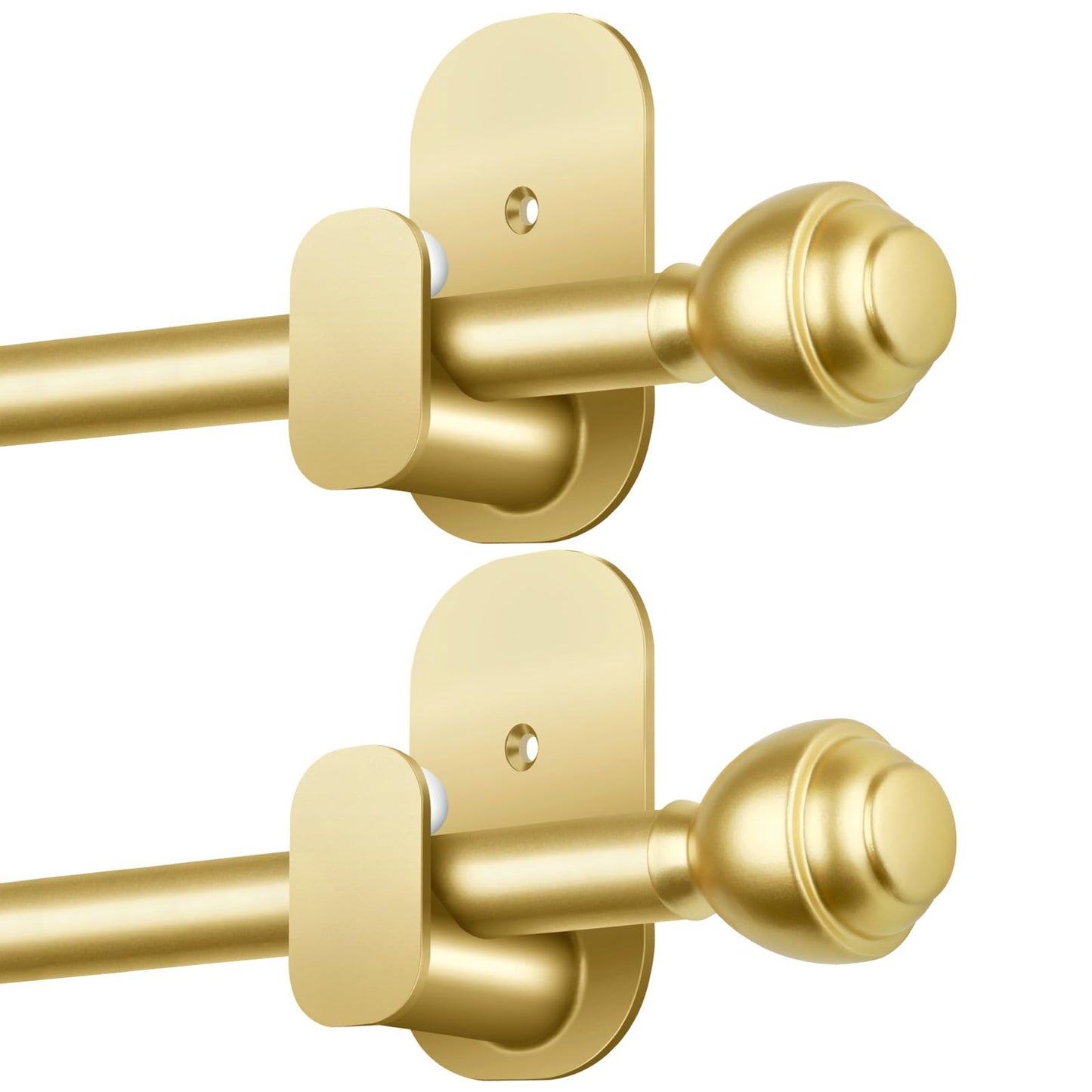 KAMANINA Curtain Rods No Drilling for Windows 32 to 86 Inches White | 5/8 Inch Diameter, Renter Friendly, Adjustable Curtain Rod for Door, 3M Adhesive Bracket No Drill, No Screw, Easy Install