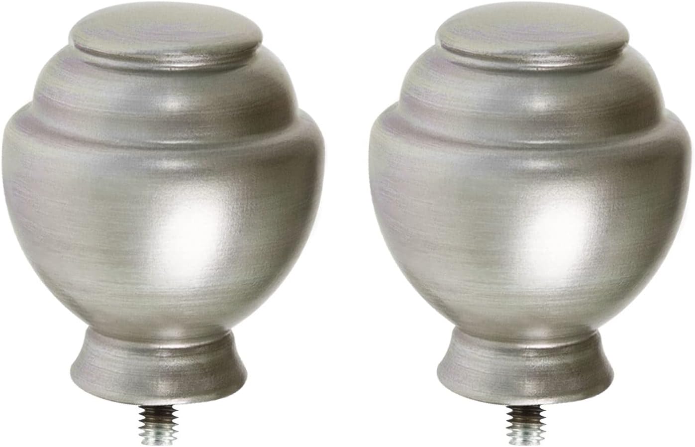 KAMANINA Round Replacement Finials for 3/4 or 5/8 Inch Curtain Rods, Antique Bronze Drapery Rod Finials with M6 Standard Screws, Set of 2