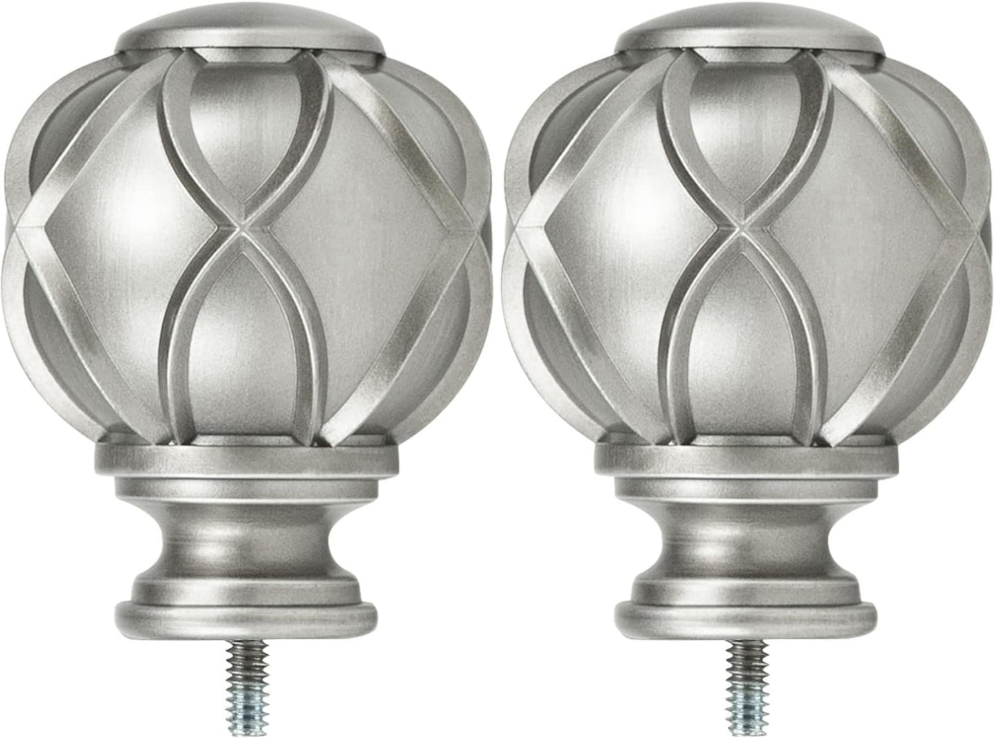 KAMANINA Netted Texture Replacement Finials for 1 or 7/8 Inch Curtain rods, M6 Screw Rod Finials, Bronze, 2pcs