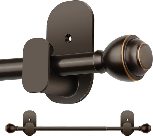 KAMANINA Curtain Rods No Drilling for Renter, 16-30 Inches, Bronze