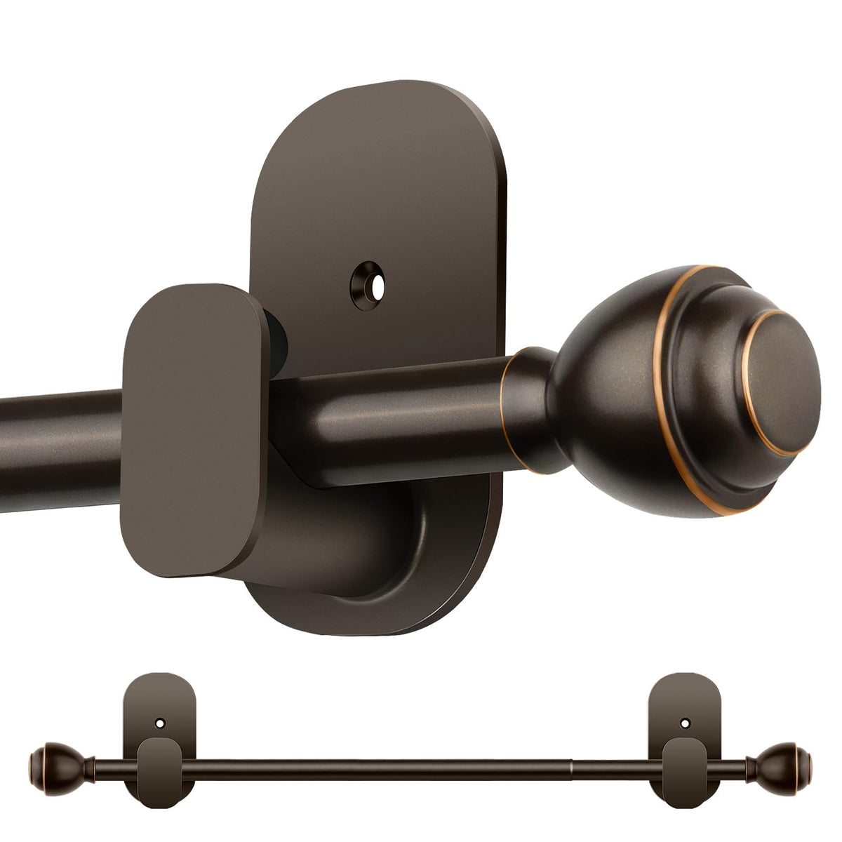 KAMANINA Curtain Rods No Drilling for Renter, 16-30 Inches, Bronze