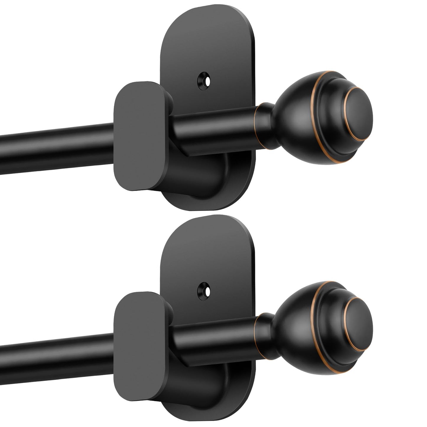 KAMANINA Curtain Rods No Drilling for Windows 32 to 86 Inches White | 5/8 Inch Diameter, Renter Friendly, Adjustable Curtain Rod for Door, 3M Adhesive Bracket No Drill, No Screw, Easy Install