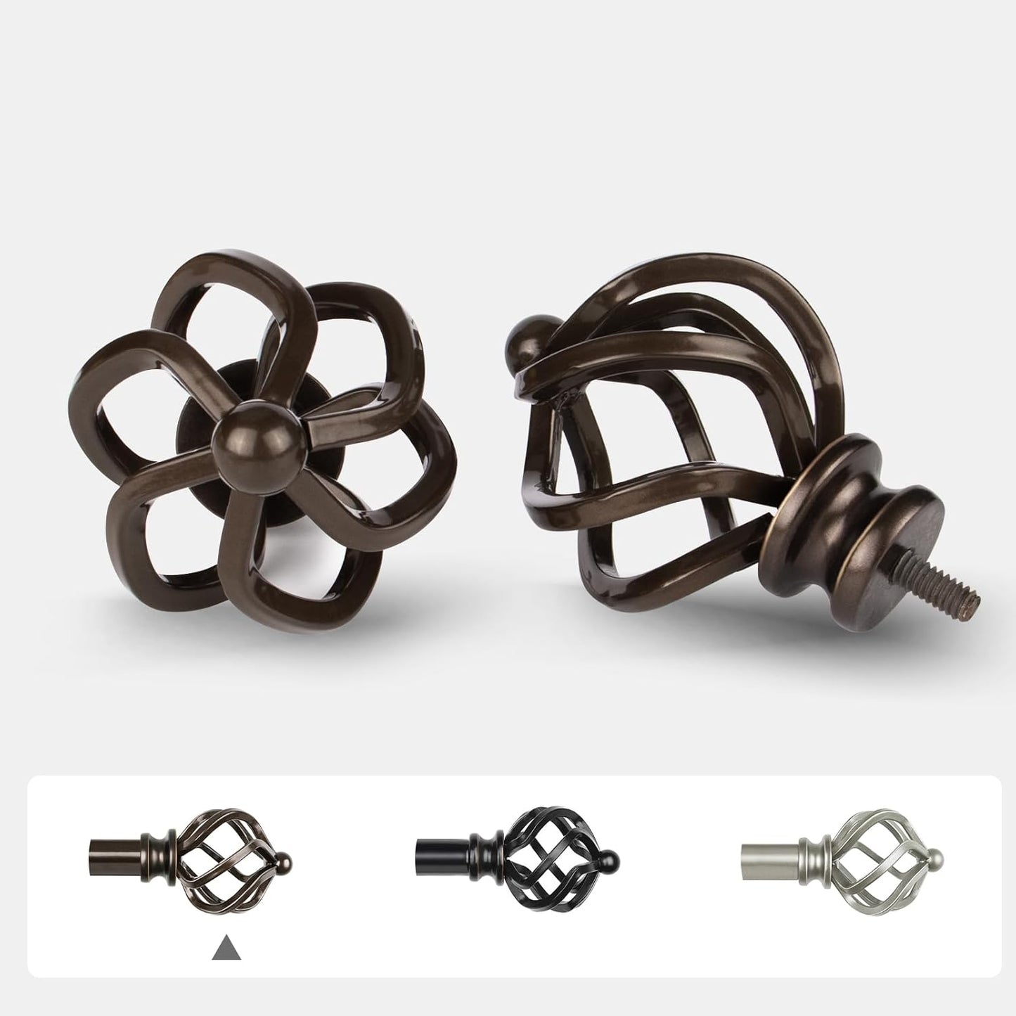KAMANINA Double Curtain Rod 72 to 144 Inches(6-12 Feet) Antique Bronze Curtain Rods for Windows 66 to 120 Inches, 7/8 Inch Heavy Duty Drapery Rod with Twisted Cage Finials