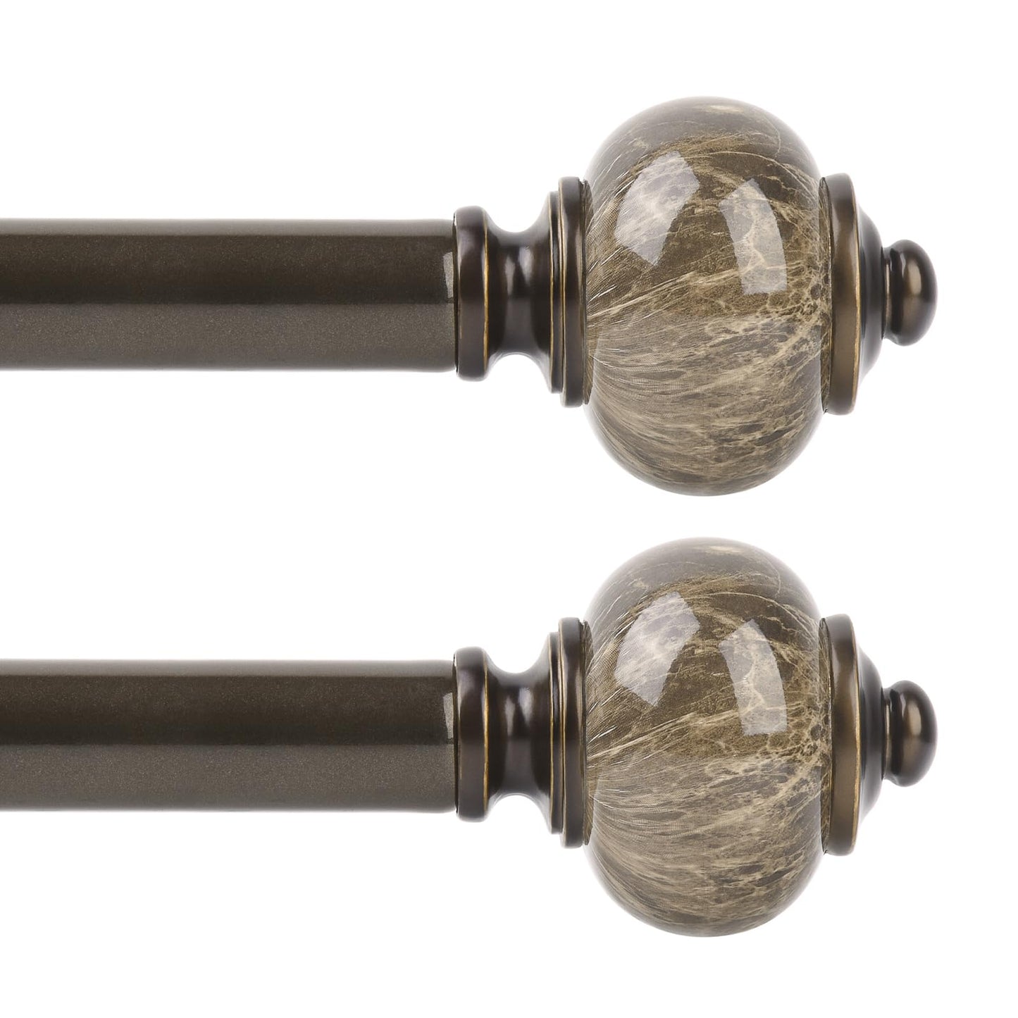 KAMANINA 2 Pack Curtain Rods 32 to 58 Inch, Bronze Drapery Rod, 1" Diameter